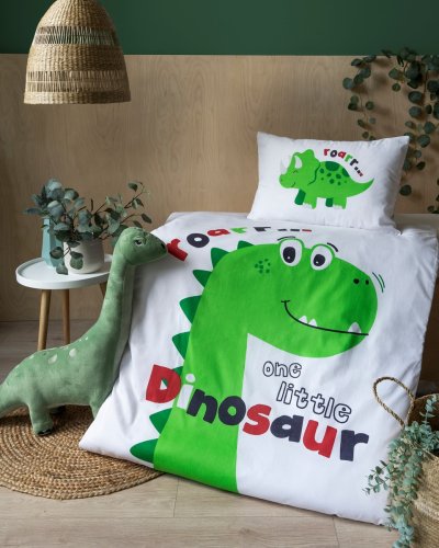 Komplet pościeli bawełnianej Maya Moo Dinosaur