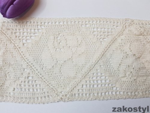 Zakostyl koronka bawełniana róża ecru 8cm