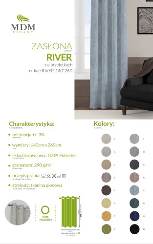 ZASŁONA DWUSTRONNA RIVER KARMEL (KOLOR 003)