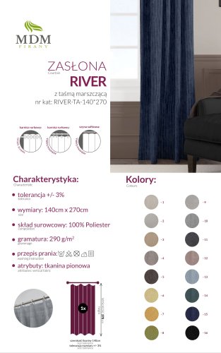 ZASŁONA DWUSTRONNA RIVER KARMEL (KOLOR 003)